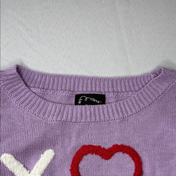 Art Class Lavender Sweater with Red and White XO Design NWT - Picture 8 of 12